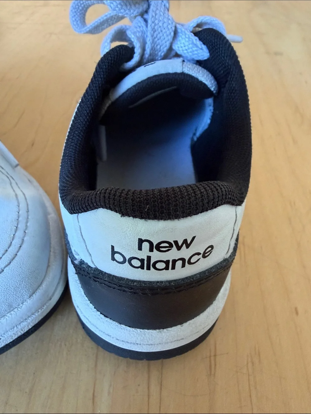 New Balance White and Black Kids Sneakers